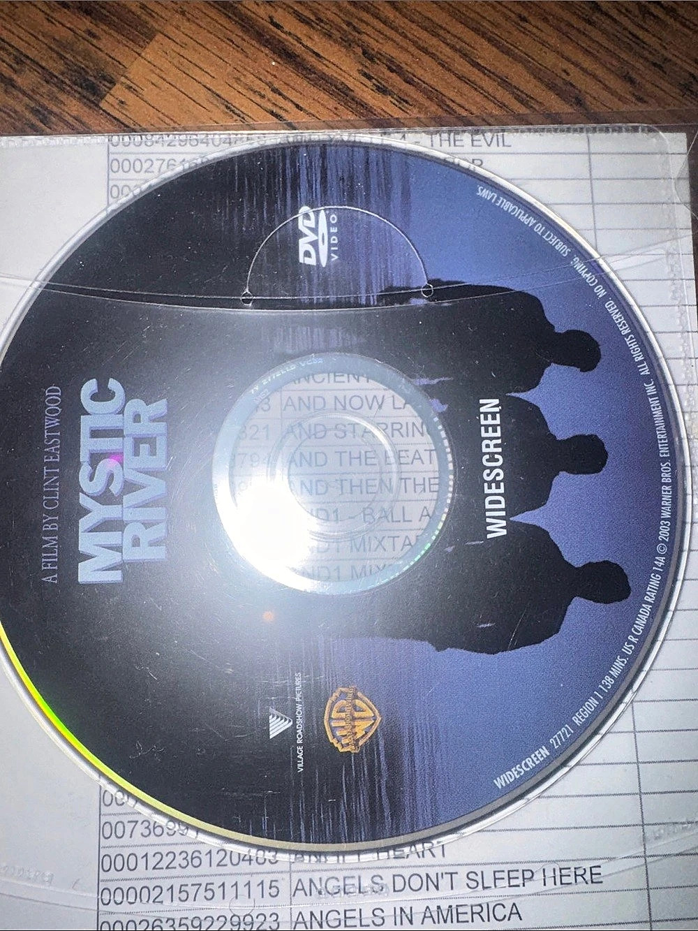 Warner Bros. Mystic River. DVD Movie Disc C2.Bk.26